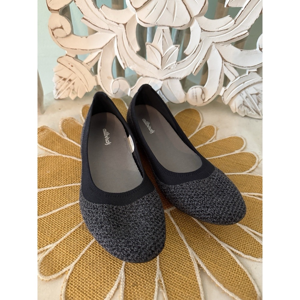 Allbirds Tree Breezers Black Knit Casual Comfort Ballet Flats Size 8.5
